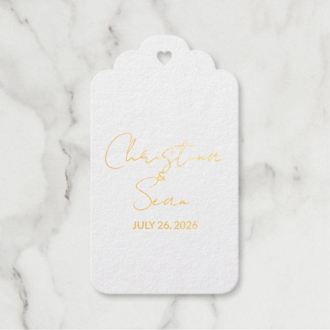 Goldfoil Dolphin Wedding Couple Geschenkanhänger (Vorderseite)