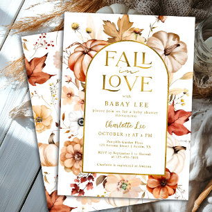 Goldfoil Fall in Liebe Arch Russet Kinderdusche Einladung