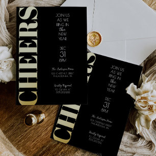 Goldfoil jubelt Silvester-Party Einladung