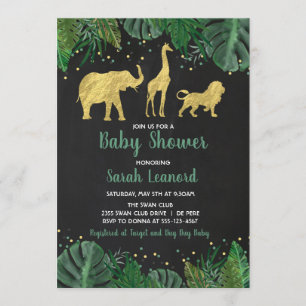 Goldfoil Jungle Safari Tierdusche Einladung