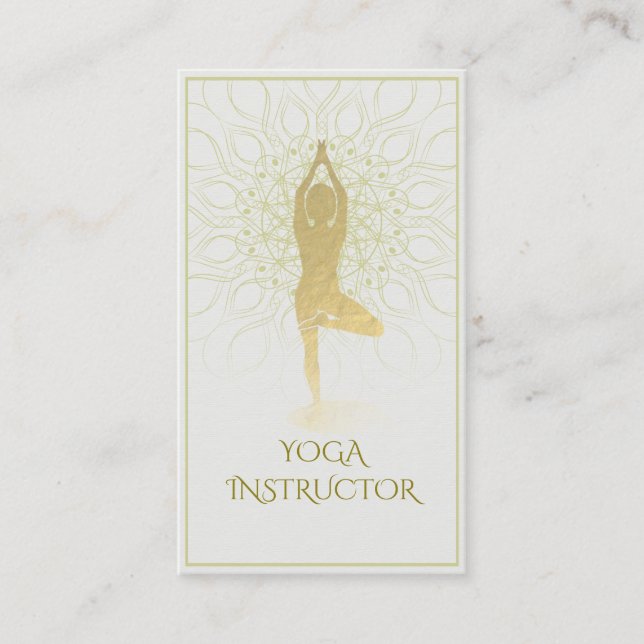 Goldfoil Mandala Bloral Yoga Meditation Om Symbol Visitenkarte (Vorderseite)