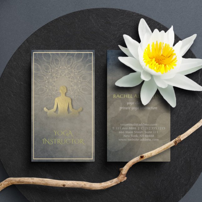 Goldfoil Mandala Bloral Yoga Meditation Om Symbol Visitenkarte (Von Creator hochgeladen)
