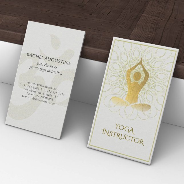 Goldfoil Mandala Bloral Yoga Meditation Om Symbol Visitenkarte (Von Creator hochgeladen)