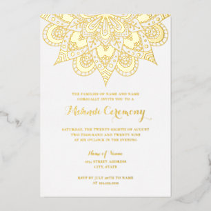 Goldfoil Mandala Mehndi Zeremonie Folieneinladung