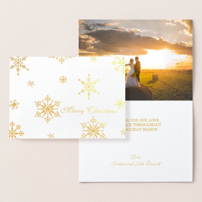 Goldfoil Snowflake Frohe Weihnachts-Foto Folienkarte (Anzeige)