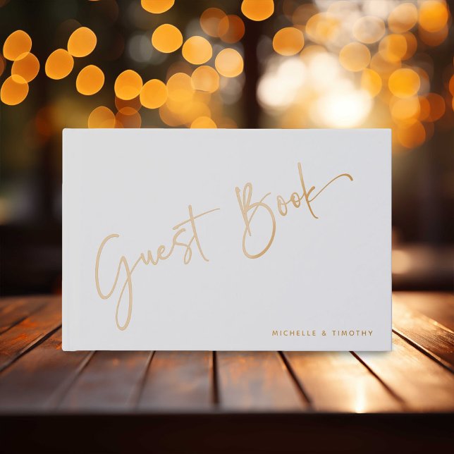 Goldfoil-Typografie & Paare-Foto-Hochzeit Gästebuch (Von Creator hochgeladen)