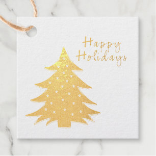 Goldfoil Weihnachtsbaum Geschenkanhänger