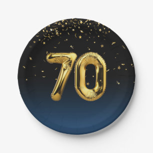 Goldfolie 70 Balloons und Konfetti Papierplatte Pappteller
