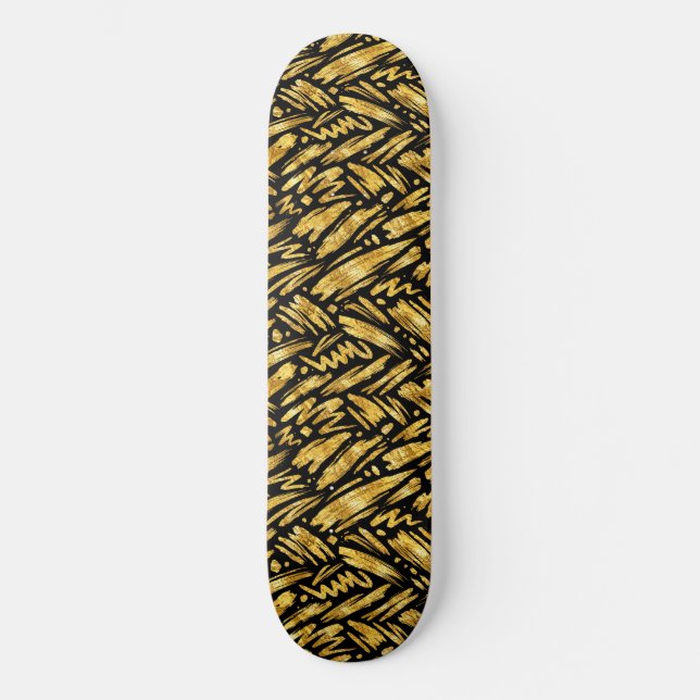 Goldfolie abstraktes Muster Skateboard (Vorderseite)