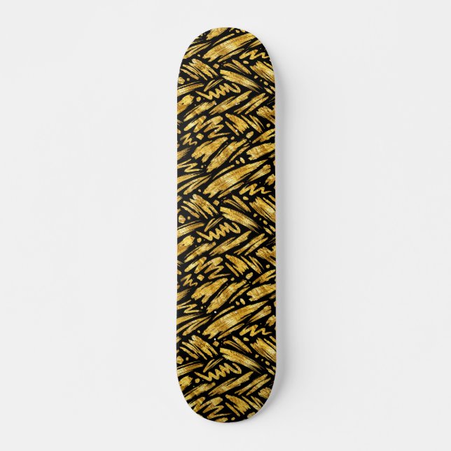 Goldfolie abstraktes Muster Skateboard (Vorne)