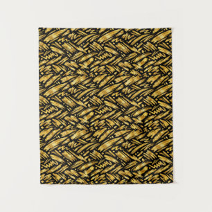 Goldfolie abstraktes Muster Wandteppich
