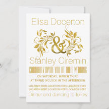 Goldfolie Ampersand und Blätterblatt Blumenzwiebel