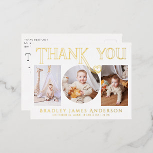 Goldfolie Baby-Foto Danke Geburt Ankündigung