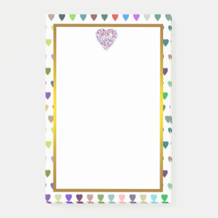 Goldfolie Blau Rosa Liebe Herzmuster Valentine Post-it Klebezettel