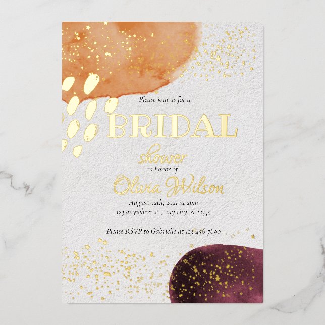 Goldfolie Brautparty-Folie Folieneinladung (Vorderseite)
