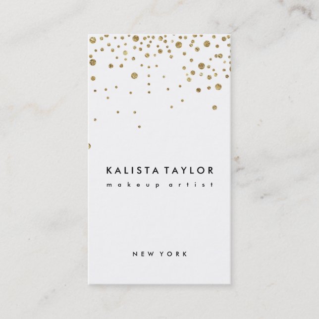Goldfolie Confetti Visitenkarte (Vorderseite)