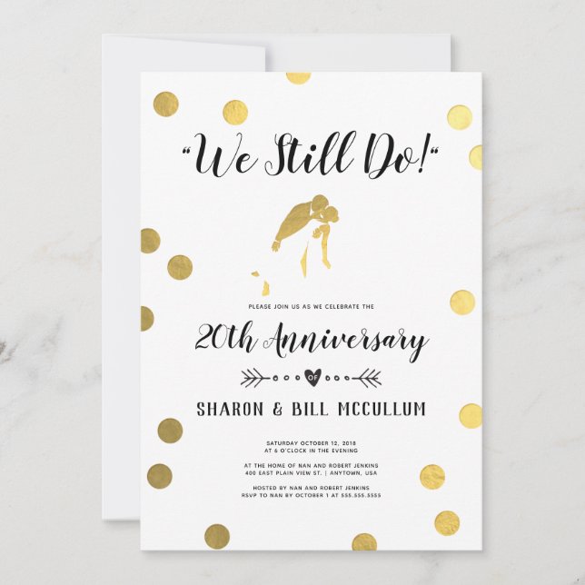 Goldfolie, die wir immer noch machen| 20. Hochzeit Einladung (Vorderseite)
