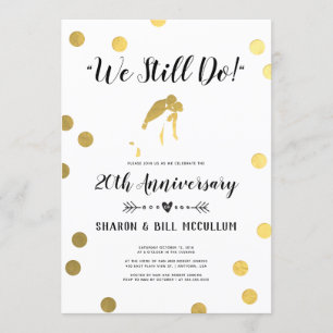 Goldfolie, die wir immer noch machen 20. Hochzeit Einladung