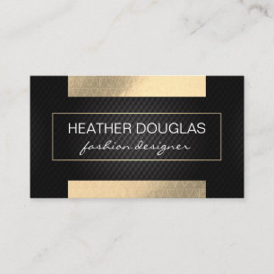 Goldfolie   Dreiecksmuster Schwarzes Mesh Visitenkarte