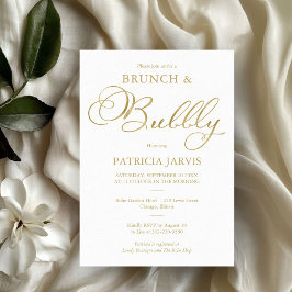 Goldfolie Einfach Brunch und Bubbly Brautparty Einladung