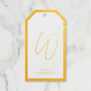 Goldfolie Einfach Minimalistisch Modernes Monogram Geschenkanhänger