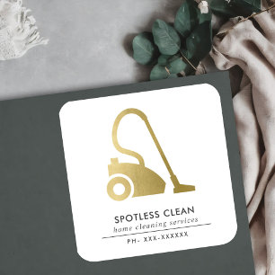 GOLDFOLIE EINFACHER VAKUUM CLEANER CLEANER SERVICE QUADRATISCHER AUFKLEBER