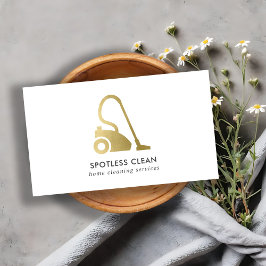 GOLDFOLIE EINFACHER VAKUUM CLEANER CLEANER SERVICE VISITENKARTE
