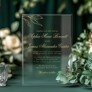 Goldfolie Elegante Botanische Minimalistische Hoch Acryleinladungen