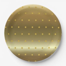 Goldfolie Farbe Polka Punkte Pappteller