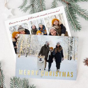 Goldfolie Foto Weihnachtskarte Folien Feiertagspostkarte