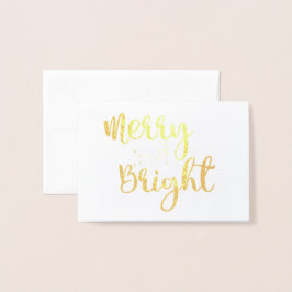 Goldfolie Frohe und helle Weihnachtsnotecard Folienkarte