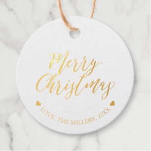 Goldfolie Frohe Weihnachten Geschenkanhänger