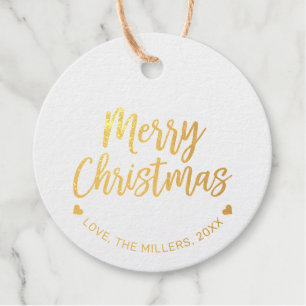 Goldfolie Frohe Weihnachten Geschenkanhänger