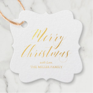Goldfolie Frohe Weihnachten Geschenkanhänger