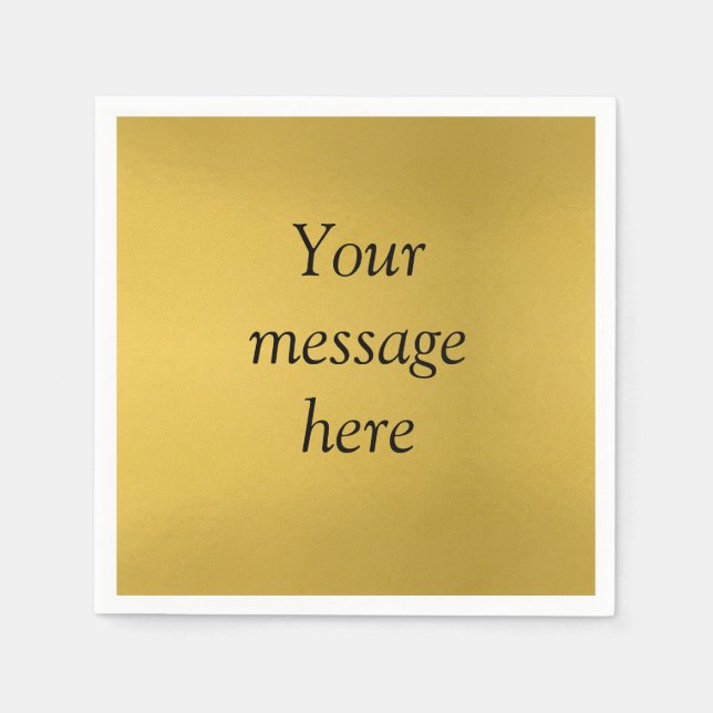Goldfolie fügen Sie Ihren benutzerdefinierten Text Serviette (Vorderseite)