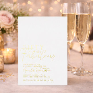 Goldfolie Fünfzig und Fantastisch 50. Geburtstagsf Folieneinladung