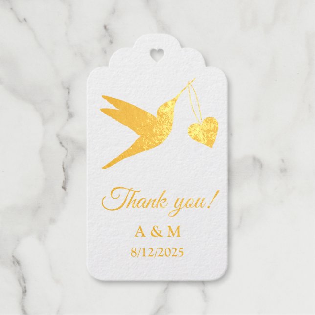 Goldfolie für Hummingbird Geschenkanhänger (Vorderseite)