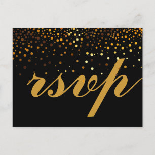 Goldfolie Glamour Hochzeit RSVP Einladungskarte Po