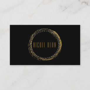Goldfolie Glamour Kreis Schwarze Visitenkarte