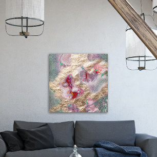Goldfolie Glitter Flüssig-Marmor-Farben-Mischung A Leinwanddruck