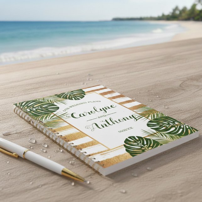 Goldfolie & Green Palm Leaf Beach Hochzeit Planer (Von Creator hochgeladen)