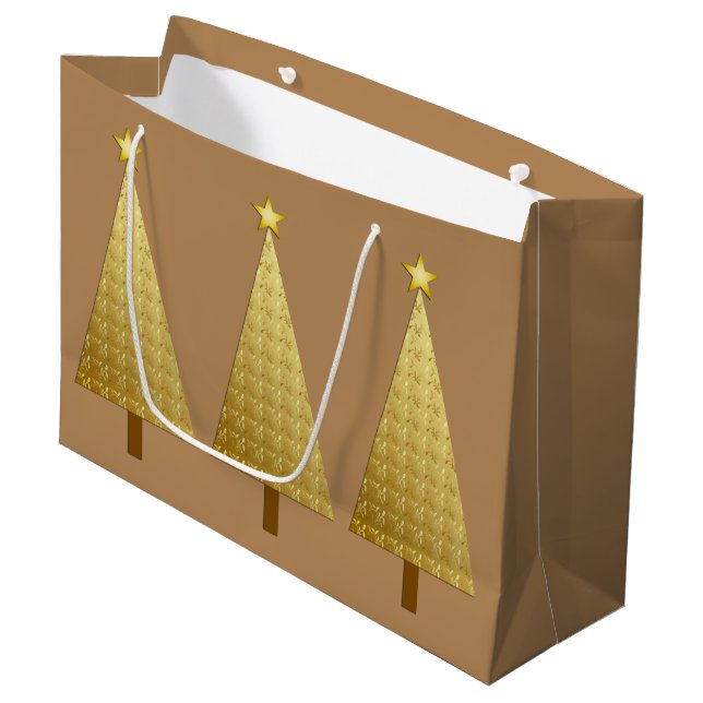 Goldfolie Große Geschenktüte (Vorderseite Schrägansicht)