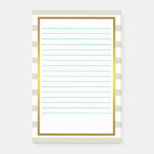 Goldfolie Grüngestrichelte Geschäftslinien Post-it Klebezettel