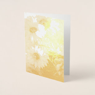 Goldfolie Happy Birthday Margeriten Folienkarte