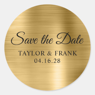 Goldfolie Hochzeit Save the Date Runder Aufkleber
