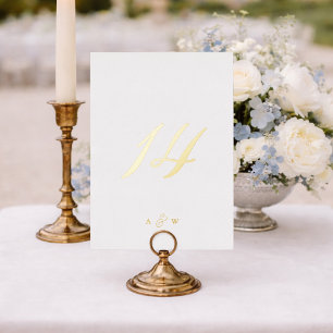 Goldfolie-Hochzeitstischnummern 1–29 Folieneinladung