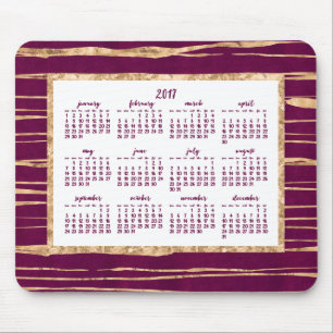 Goldfolie Jahreskalender 2017 Magenta Mauspad