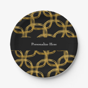 Goldfolie-Kreis-Kritzel Moderne Party-Teller Pappteller