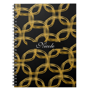 Goldfolie Kritzelkreis Modernes Notizbuch Journal Notizblock
