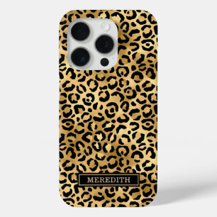 Goldfolie-Leopardenprint monogrammiert Case-Mate iPhone Hülle